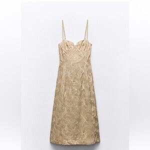Zara beige floral dress
